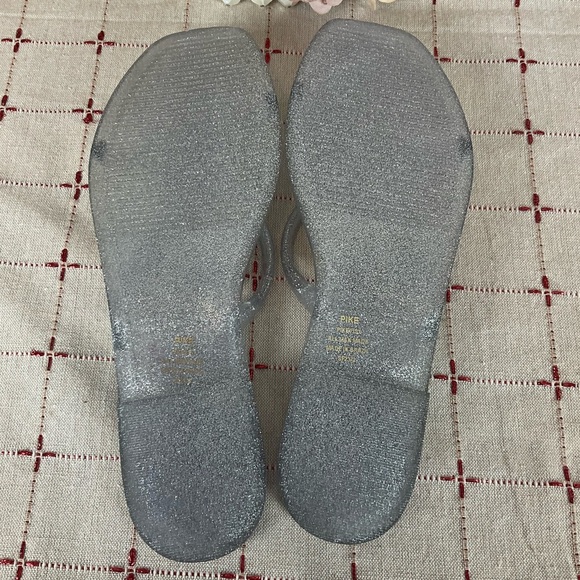 Steve Madden “PIKE” Jelly Flip Flop Sandals Size 11 Silver Glitter Slides New - Picture 4 of 5
